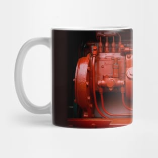 Red Tractor Motor. Vintage diesel Engine Portrait Mug